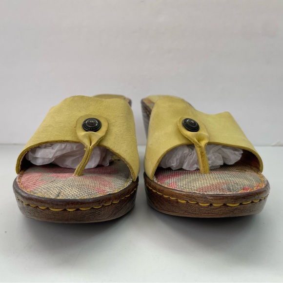 Born‎ Miko Yellow Wood Wedge Open-Toe Sandal - Picture 5 of 14